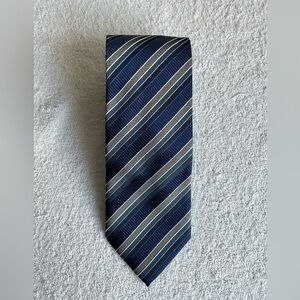 Firenze Classic Men's Navy and Gray Striped Tie